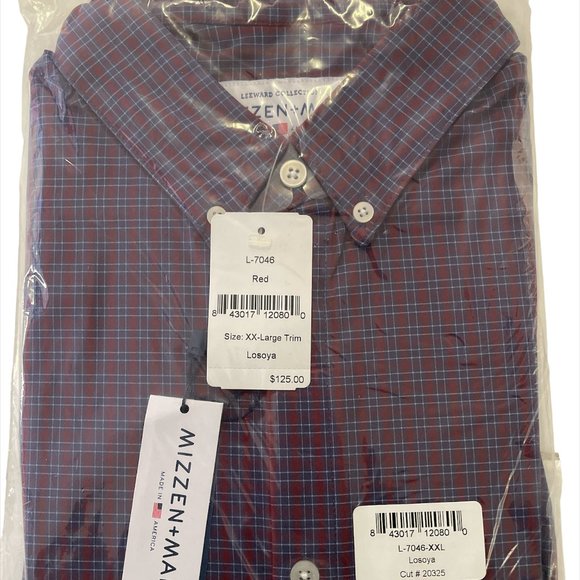 Mizzen+Main Other - Mizzen + Main Dress Shirt (Red with Blue stripes)